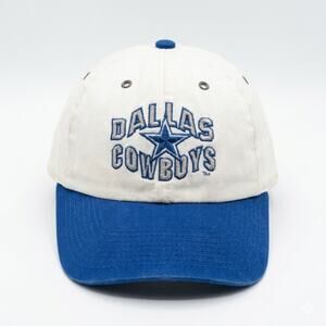Vtg 90s Dallas Cowboys Hat Apex One Team NFL Two Tone Strapback Dad Cap Taiwan